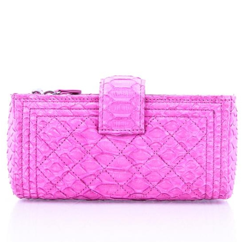 Chanel Boy Python Wallet On Chain Pink - Picture 4 of 7